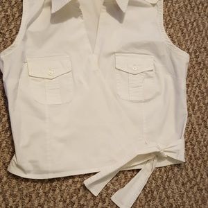 Sleeveless wrap blouse